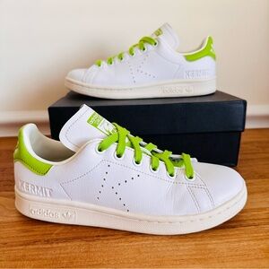 Adidas Stan Smith Disney Kermit the Frog Kids Size 4 White Primegreen FY5460